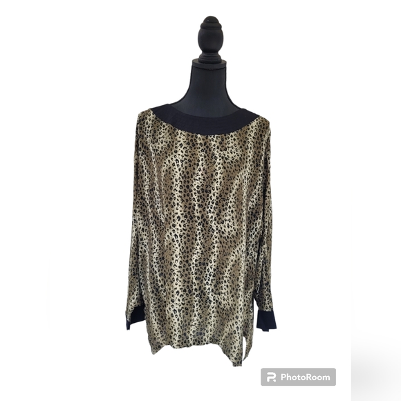 Vintage Loungewear Fashion Fantasy 3pc  Top Vest Pants Y2K 90s XXL Cheetah Queen - Picture 4 of 10